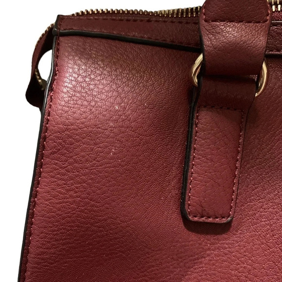 BURGUNDY satchel with crossbody strap, nwt - Picture 2 of 8